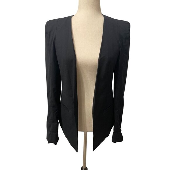JAMES JEANS Boyfriend V Blazer Black Sz 4 EUC - Picture 1 of 4